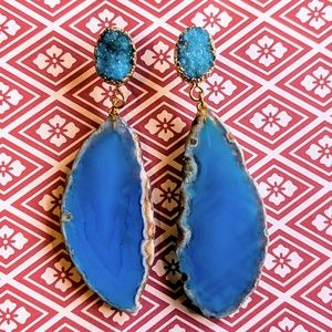 Teal Geode + Turq Druzy Drops